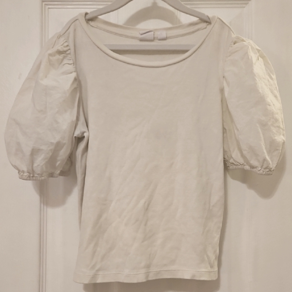 Girl's Cream Puff Sleeve Top